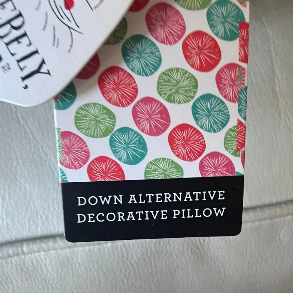 Holiday Dachshund Pillow with Gift - Navy and Red